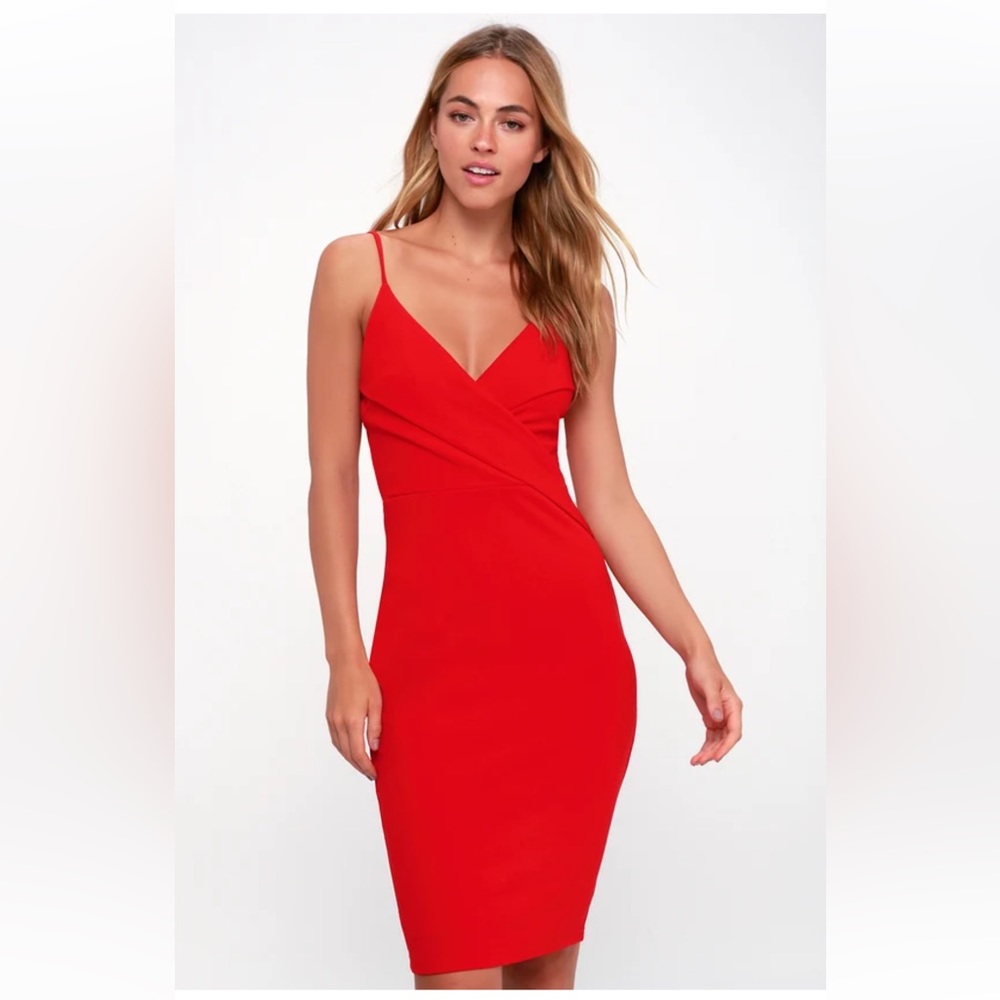 Valentine’s Day Lulus Ignite My Fire Red Bodycon Dress XS
